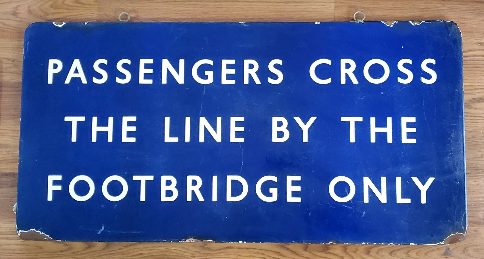 Vintage BR British Rail Railway Station Porcelain Railroad Footbridge Sign Vintage BR British Rail Railway Station Porcelain Railroad Footbridge Sign