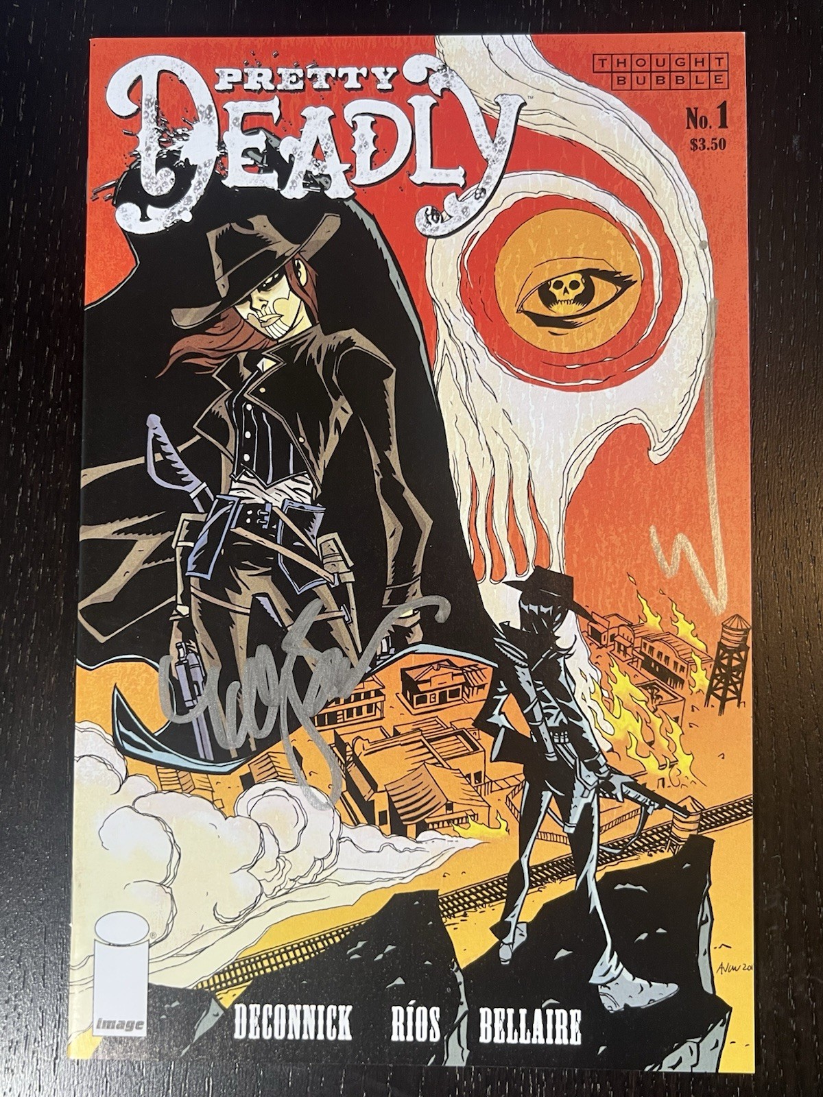 PRETTY DEADLY 1 SIGNED BY KELLY SUE DECONNICK & EMMA RIOS THOUGHT BUBBLE VARIANT