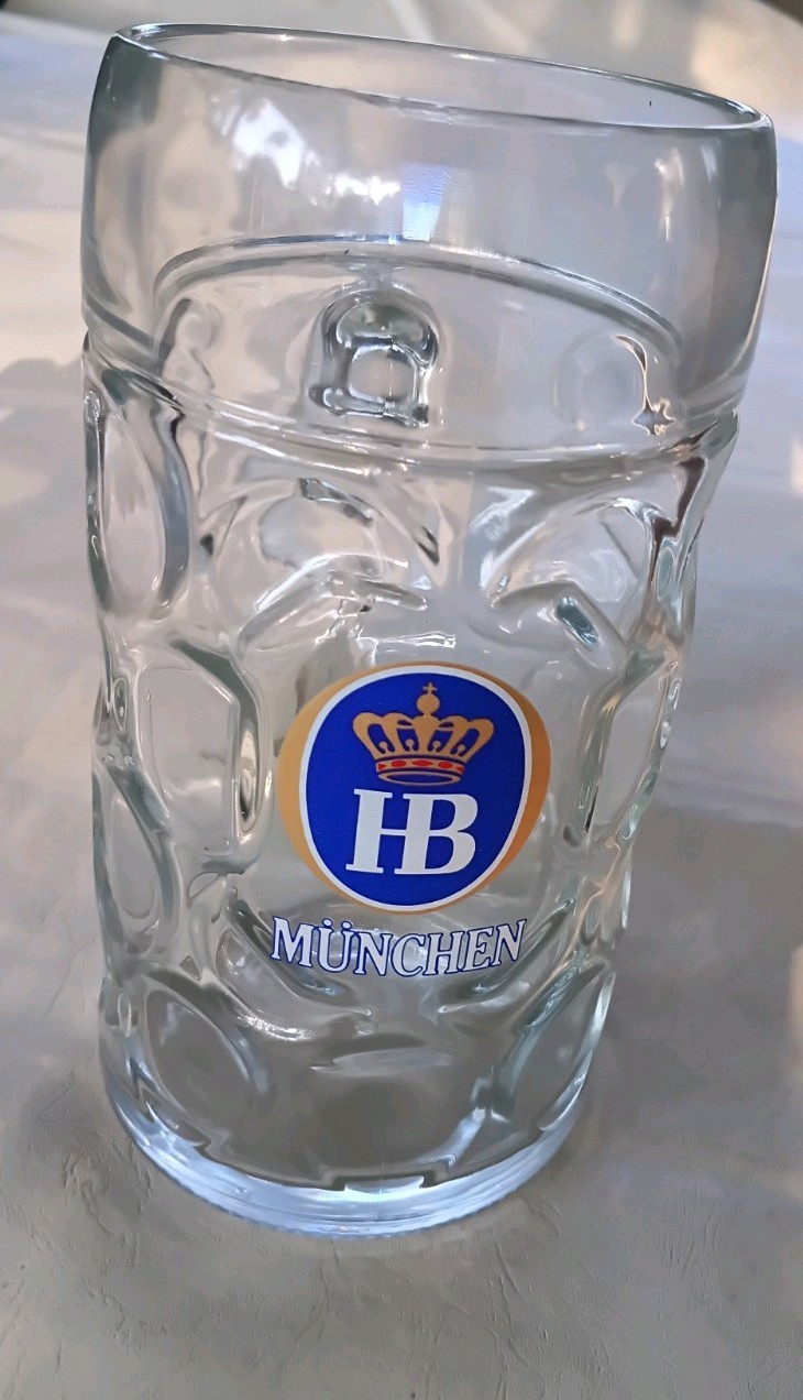 Vtg Hofbrauhaus Munchen 1L 1980s Beer Stein Mug Stolzle Oberglas Austria Dimpled
