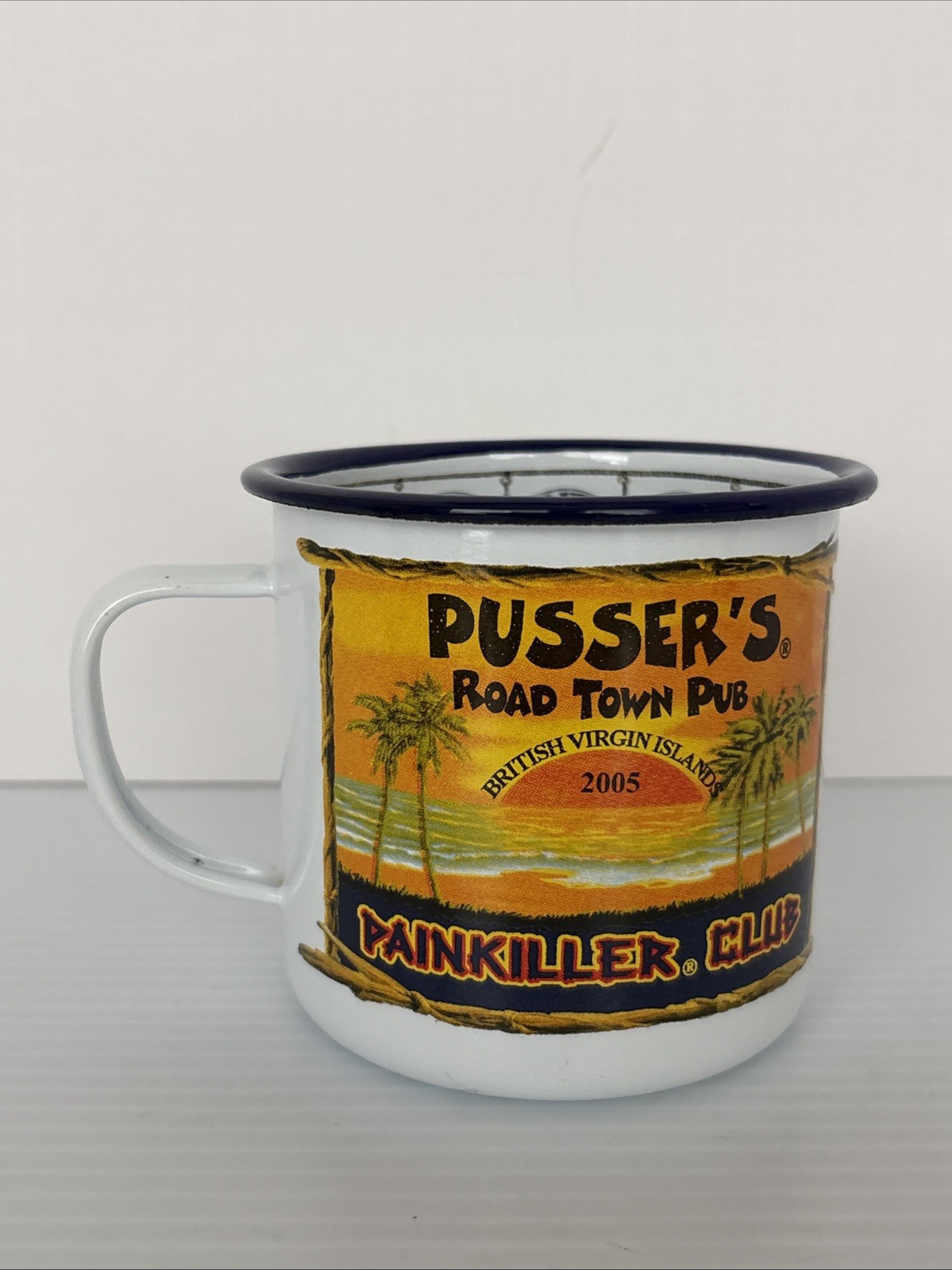Pusser's Landing British Virgin Islands Painkiller Club Navy Rum Mug Enamel