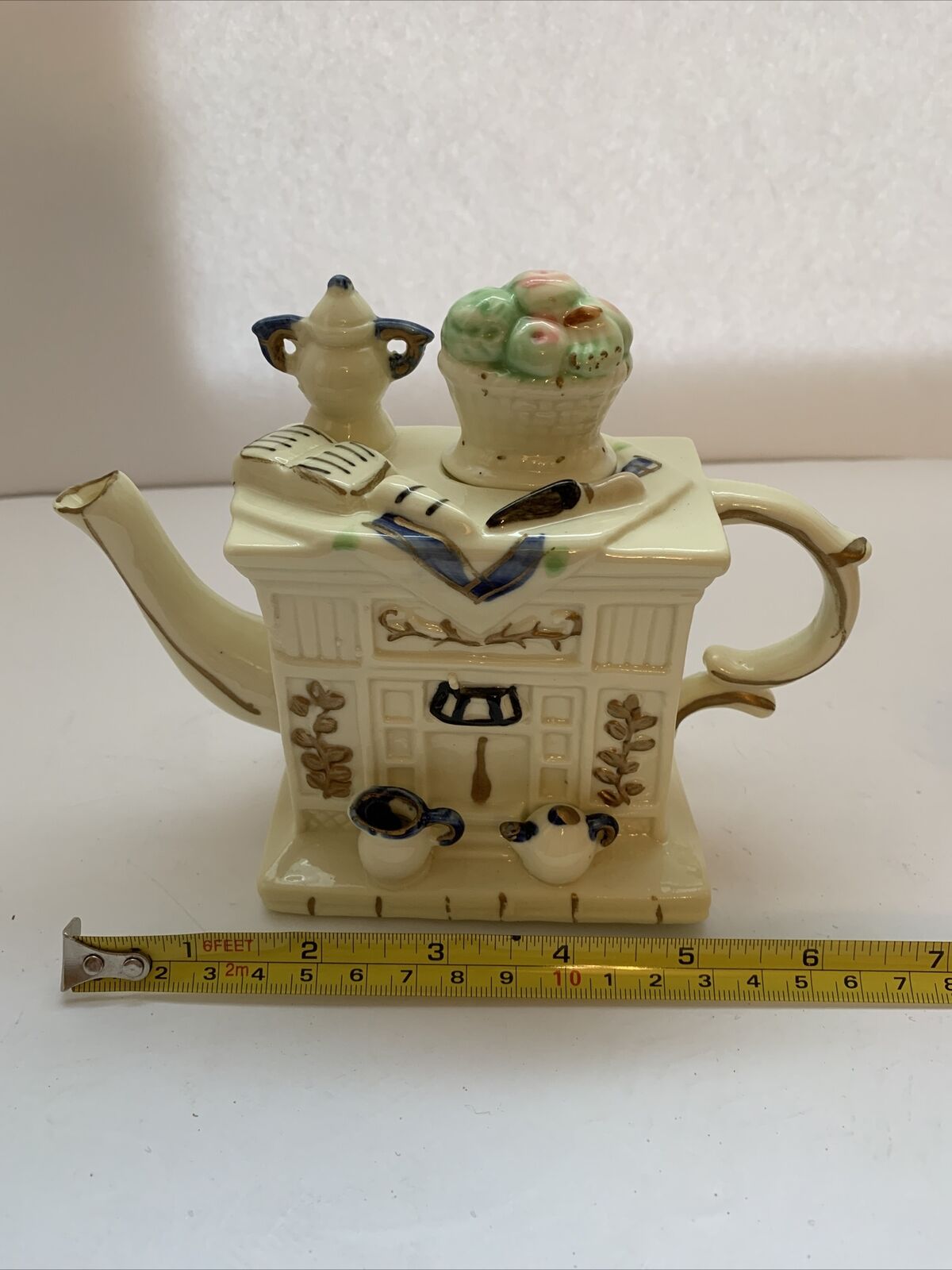 Vintage Fireplace Porcelain Teapot 