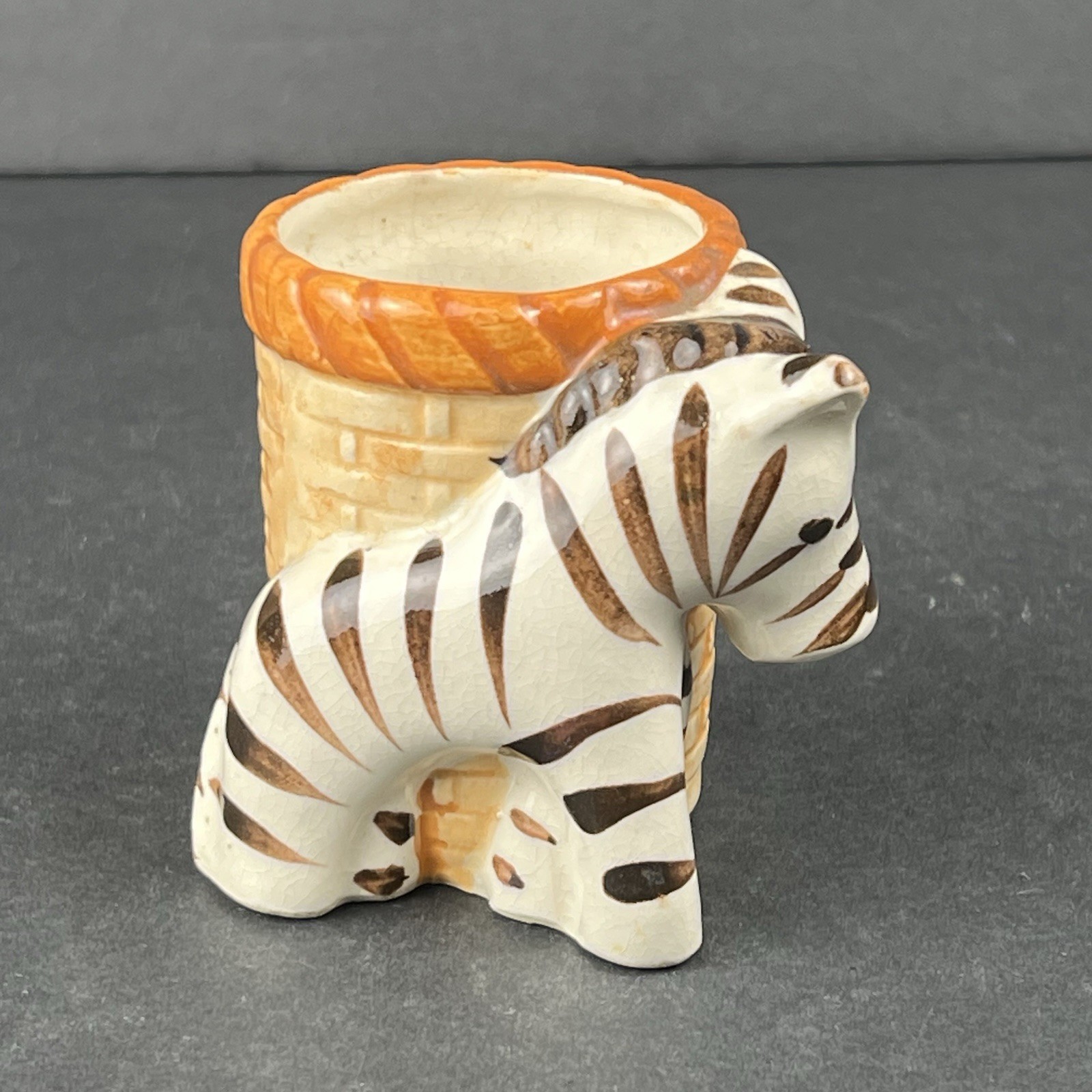 Occupied Japan Zebra Planter Succulent Figural Planter Figure