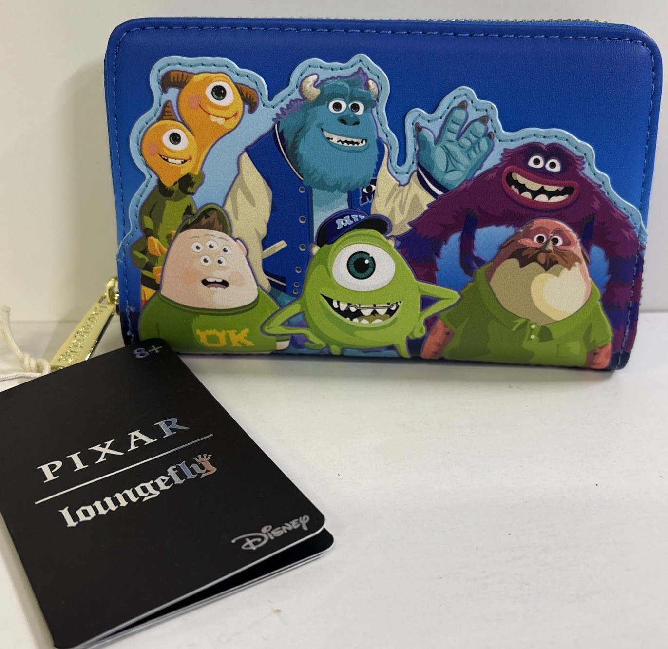 New Loungefly Pixar Monsters University Scare Games Zip Around Wallet NWT