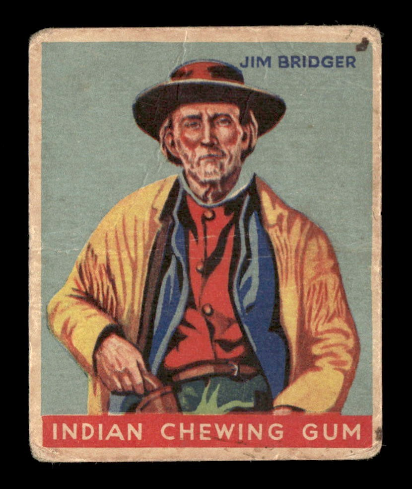 1933 Indian Gum #54 Jim Bridger PR History Card