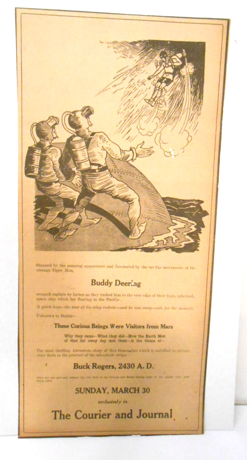 Buck Rogers Daily Comic Strip Promontional PROMO Advertisement #2 Original 1930