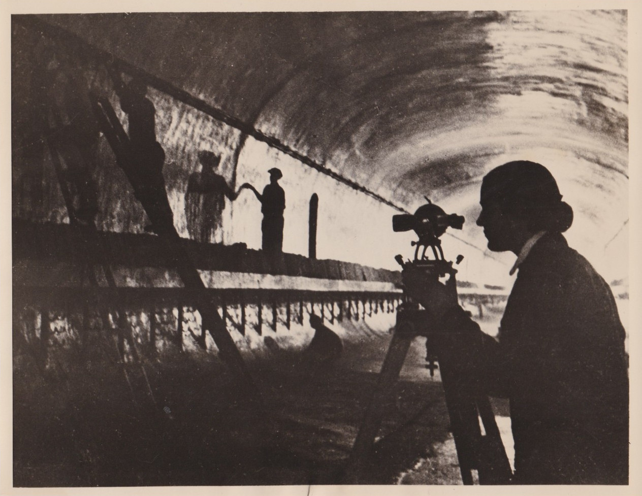 1934 Press Photo Soviet Woman Surveyor Working on Moscow Underground Subway