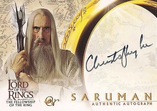LOTR Fellowship of the Ring - Christopher Lee - AUTOGRAPH CARD - Black Variant