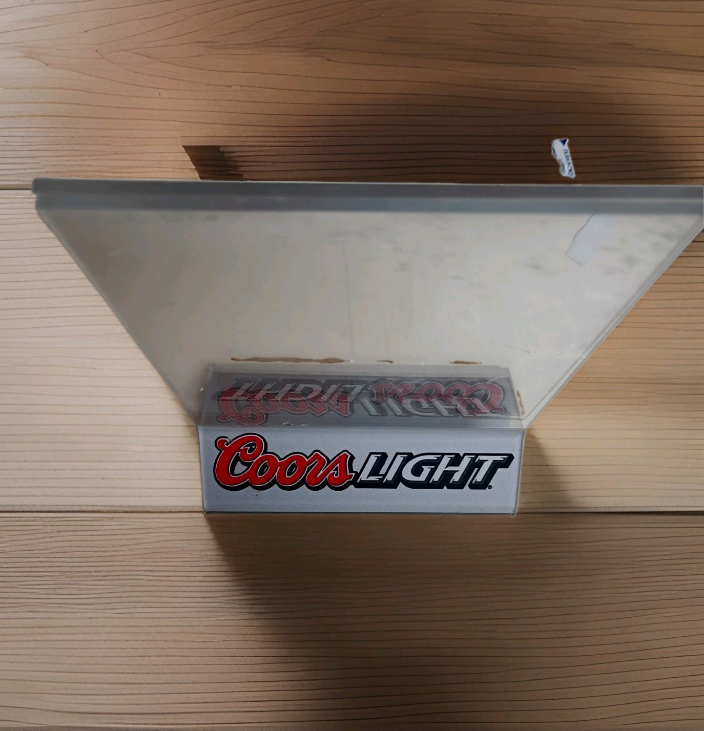 Vintage Coors Light Clear Plastic Stand Up Frame.