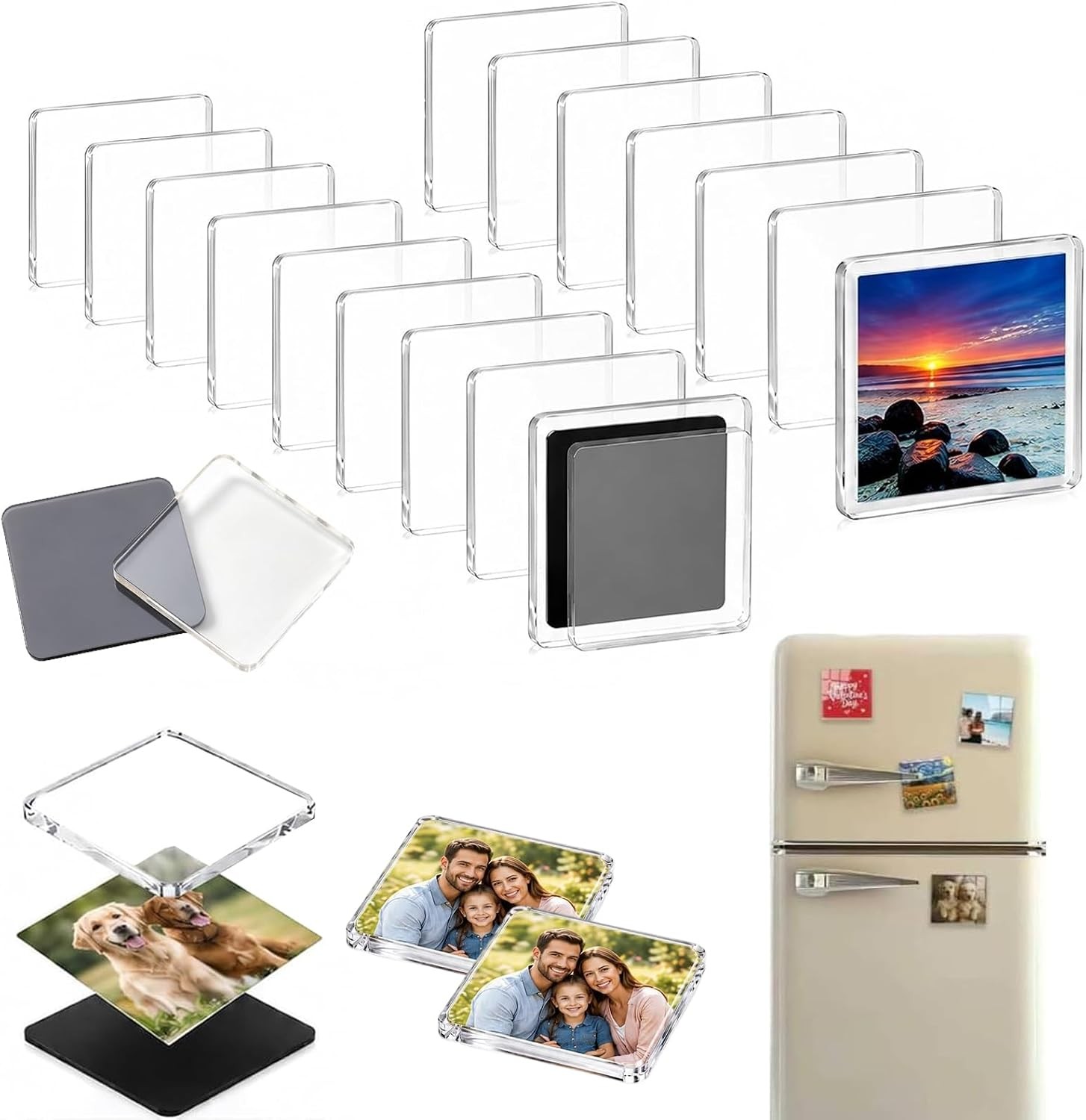 20 PCS DIY Fridge Magnet Kit 2*2*0.16 20 PCS DIY Fridge Magnet Kit 2*2*0.16