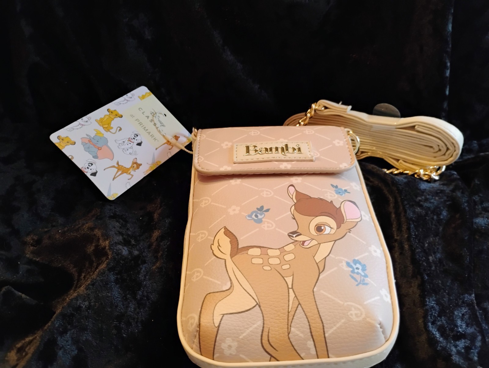 Primark Disney Bambi Light Brown Crossbody Phone Bag w/ Strap One Size