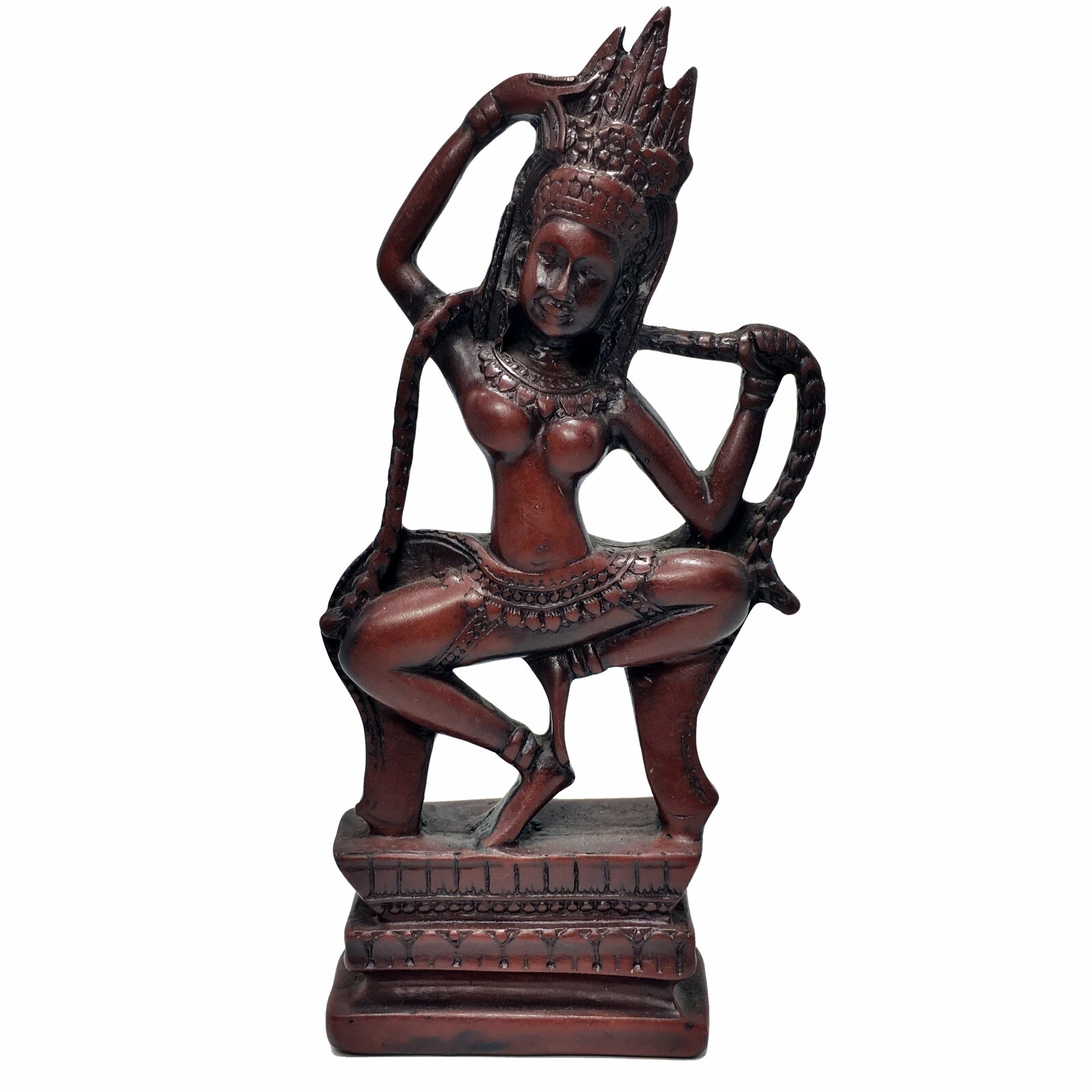 Apsara Khmer Statue Brown Resin Sculpture Ornament Decor Angkor Wat Style