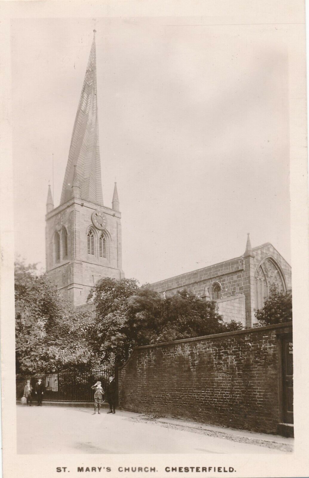 CHESTERFIELD – St. Mary’s Church Real Photo Postcard rppc – Derbyshire – England