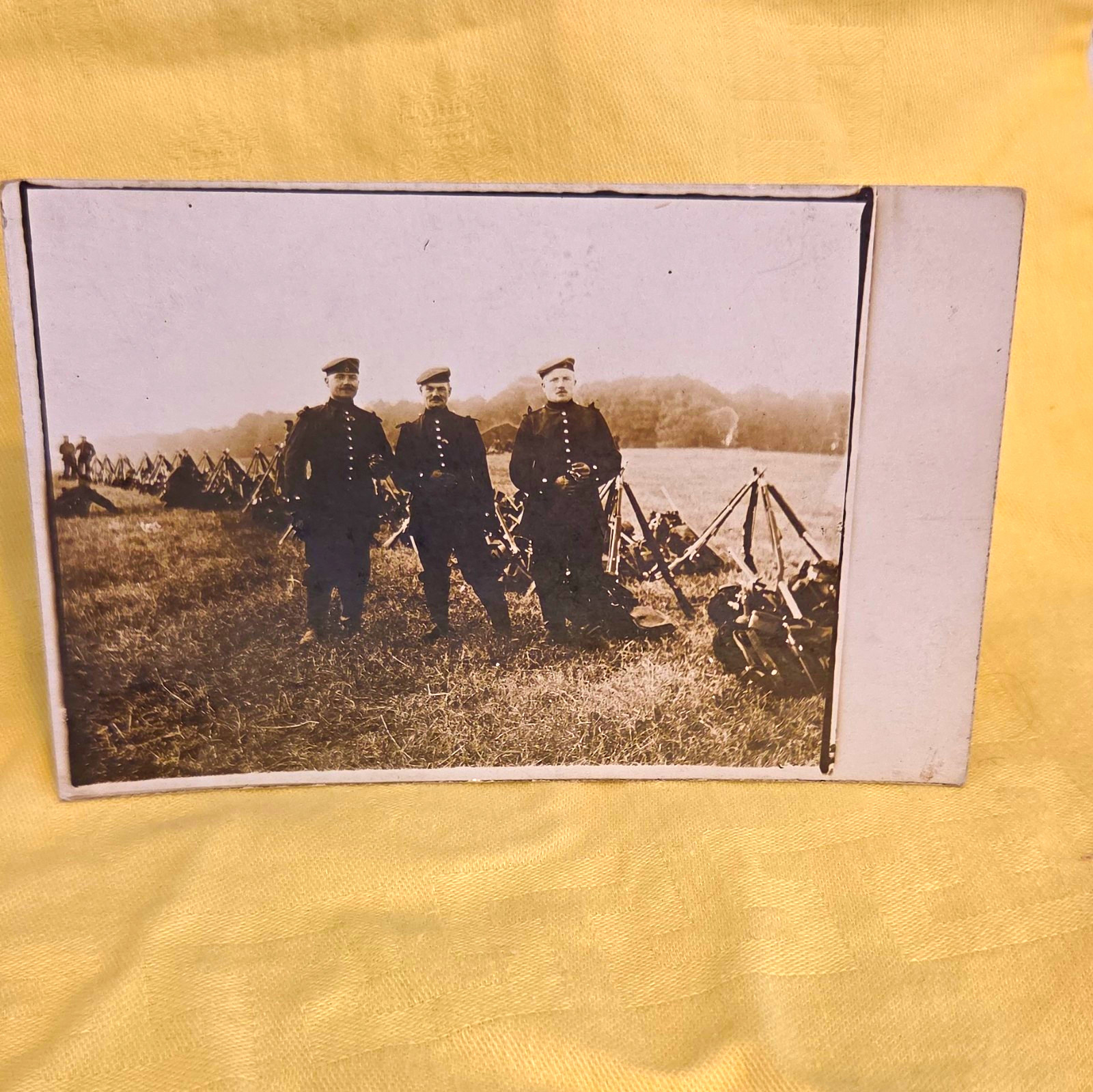 RPPC WWI French Soldiers Field Camp  excellent weapon and gear detail Unposted 