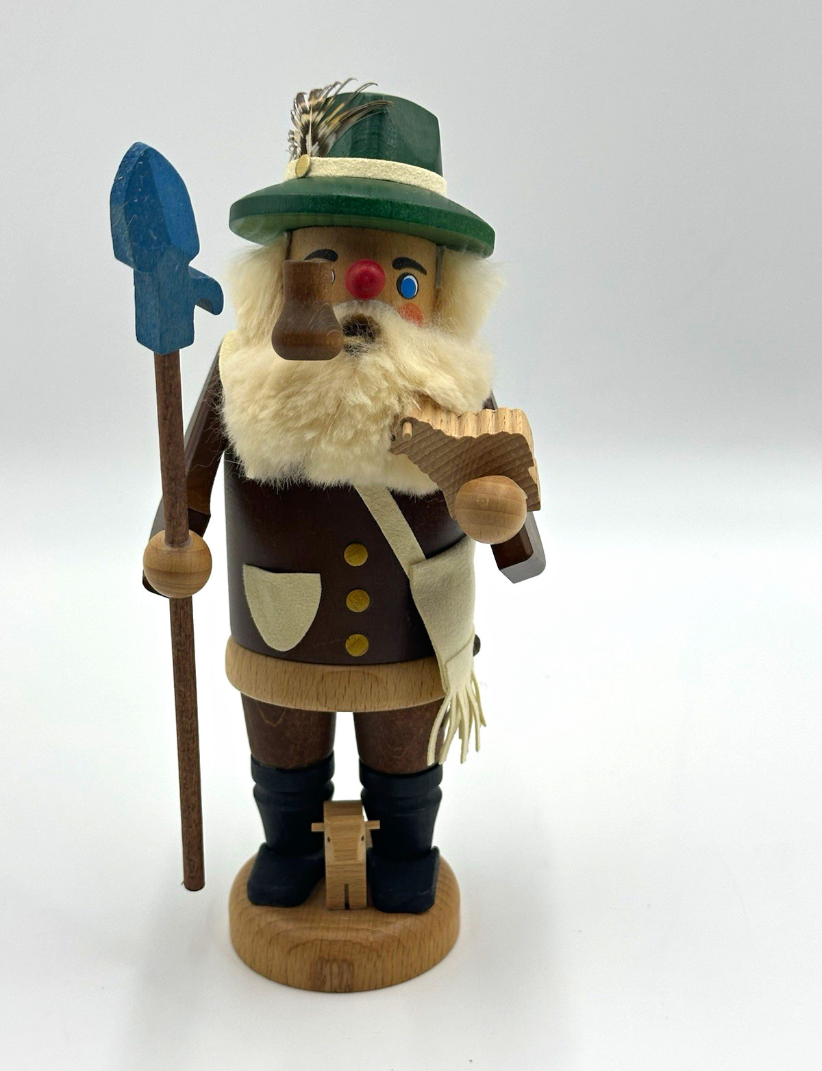 Vintage STRACO German Wooden Shepherd Lamb Incense Smoker 9” READ