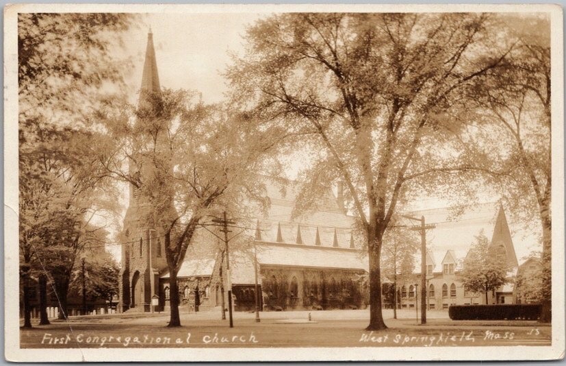1936 WEST SPRINGFIELD, Mass. Photo RPPC Postcard 