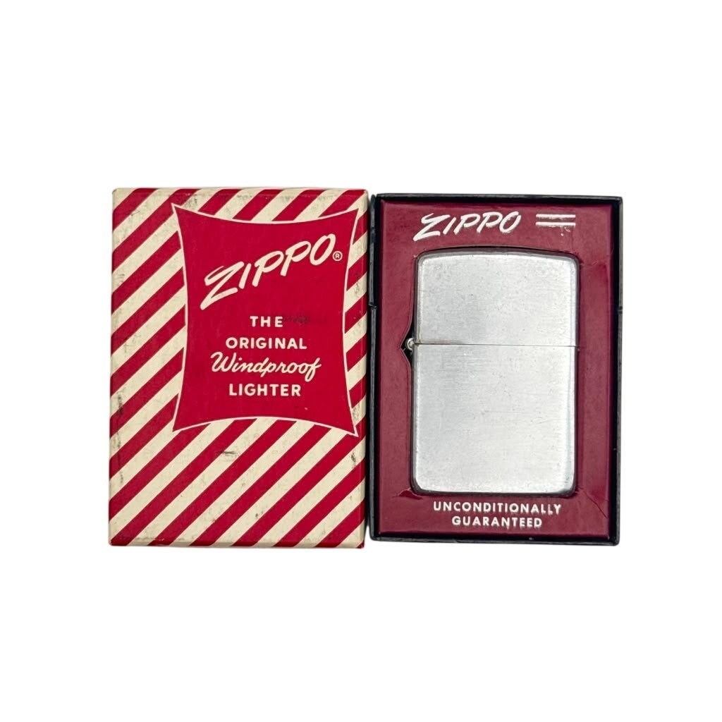 1952 Zippo No. 200 Brush Finish PAT 2032695 Windproof Pocket Lighter with Box 1952 Zippo No. 200 Brush Finish PAT 2032695 Windproof Pocket Lighter with Box