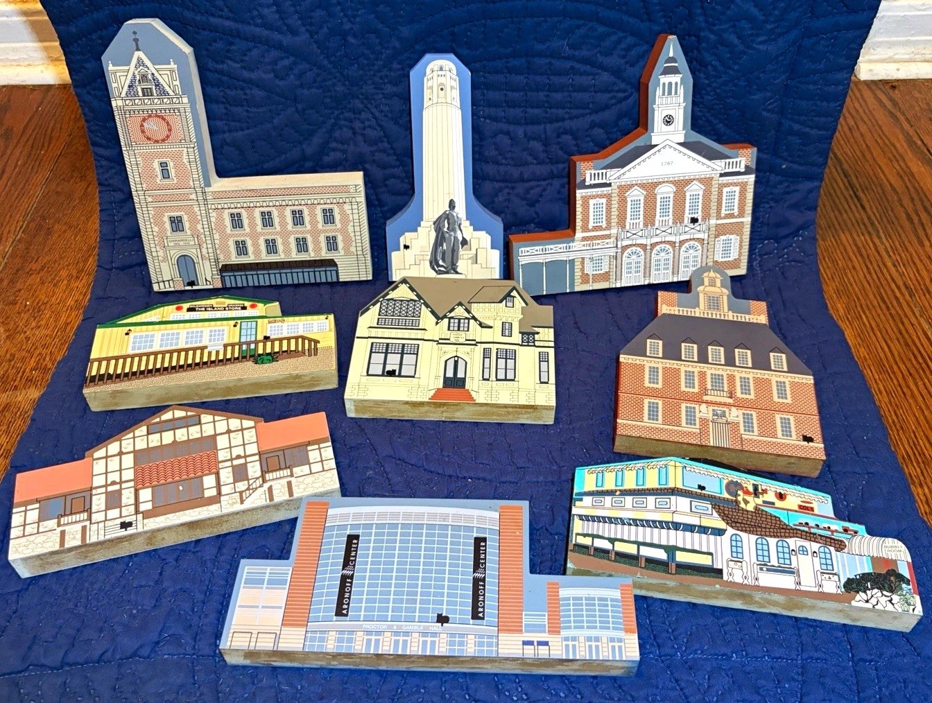 The Cat’s Meow Hand-Painted Wood Architectural Building Silhouette Cutouts Lot