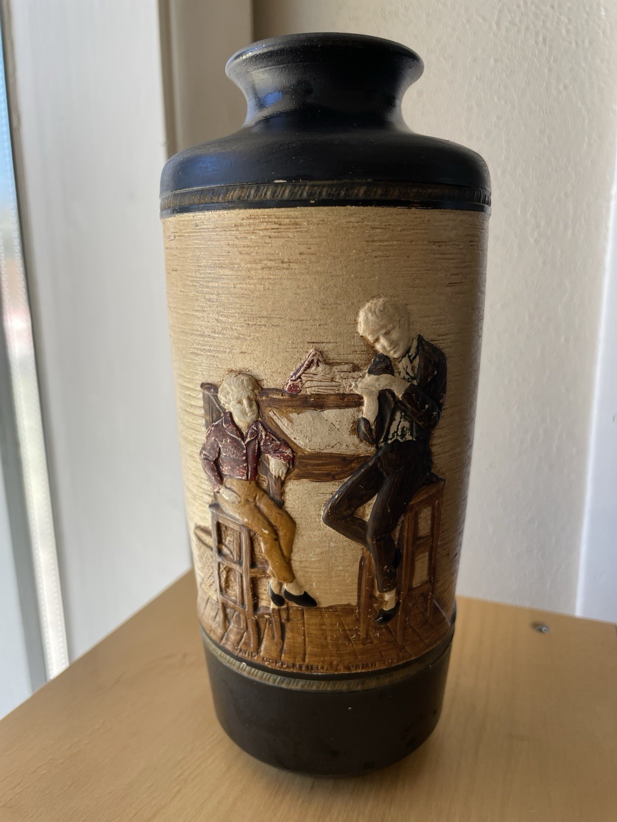 Vintage Bretby David Copperfield Vase – Mr. Micawber Scene – 1930s England