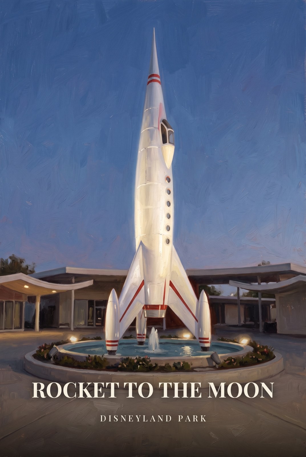 Rocket to the Moon TWA Moonliner Disneyland Attraction Ride Poster Print Wall