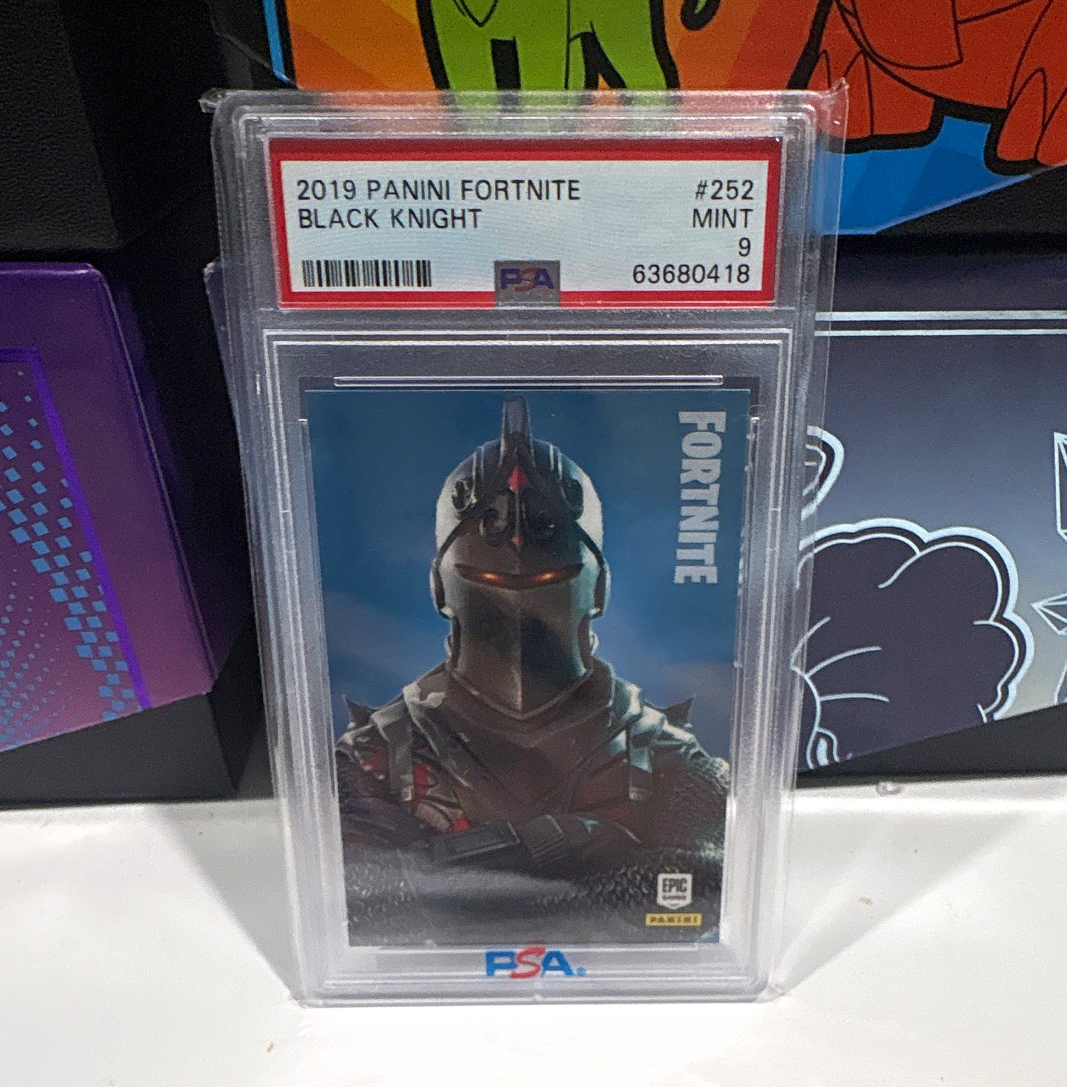 Panini 2019 Fortnite Black Knight #252 PSA 9 Graded Non-Sport Trading Card