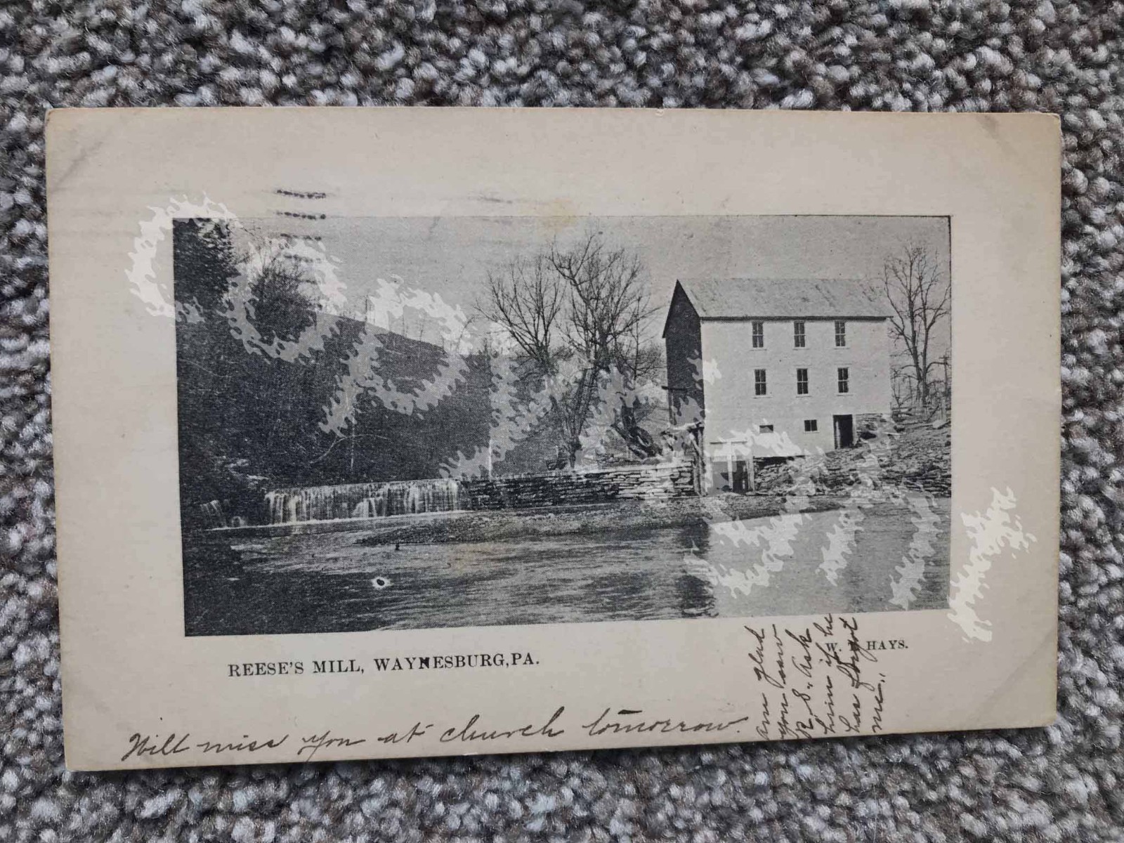 WAYNESBURG PA-REESE'S MILL-DAM-W T HAYS-GREENE COUNTY PENNSYLVANIA