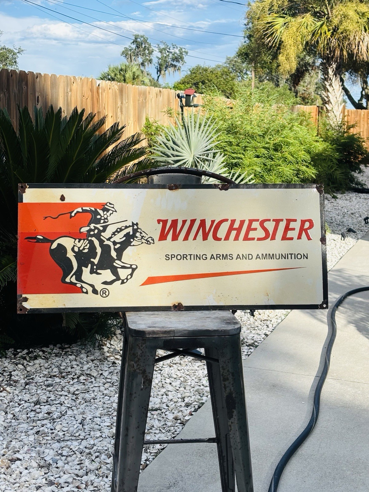 Winchester Porcelain Advertising Sign Rougly 36 Inches