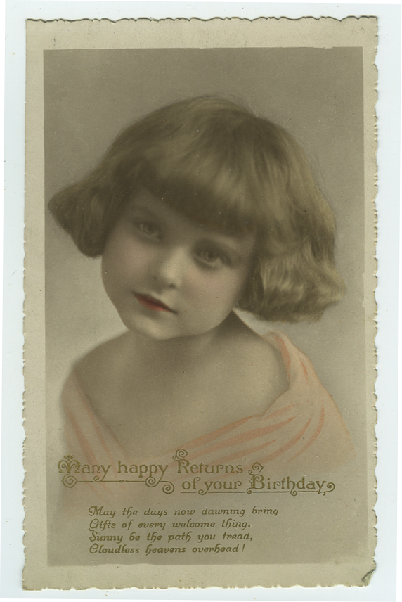1920\'s Cute Little Child PRETTY LITTLE GIRL photo postcard