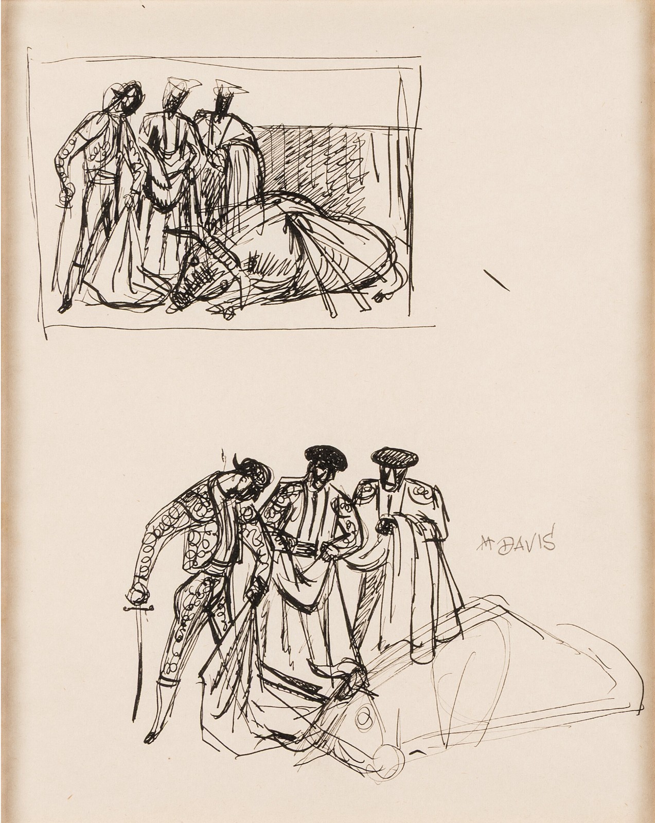 Bullfighting Animator Marc Davis Original Drawing Disneys Nine Old Men 1948 2