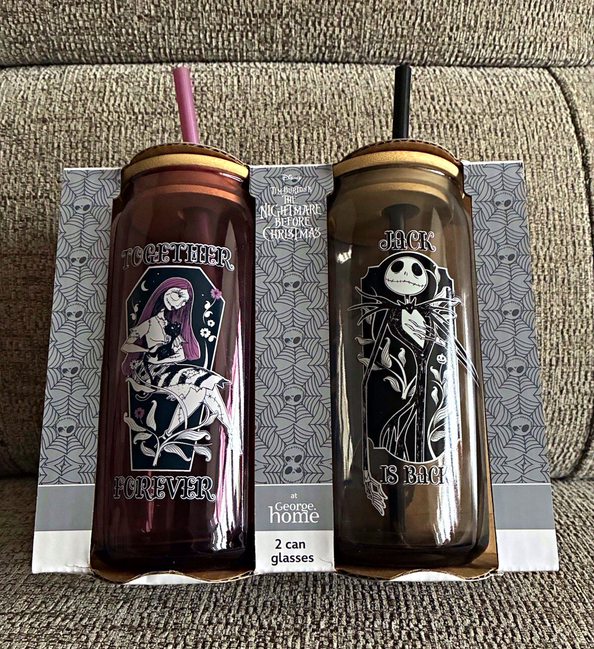 Disney Home Nightmare Before Christmas 2 Can Glasses Set Mugs/Plates/Crockery Disney Home Nightmare Before Christmas 2 Can Glasses Set Mugs/Plates/Crockery