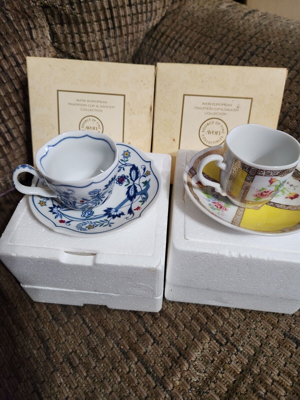 Vintage Avon European Gilded Tea Cup & Saucer Germany Netherlands 1984 1985