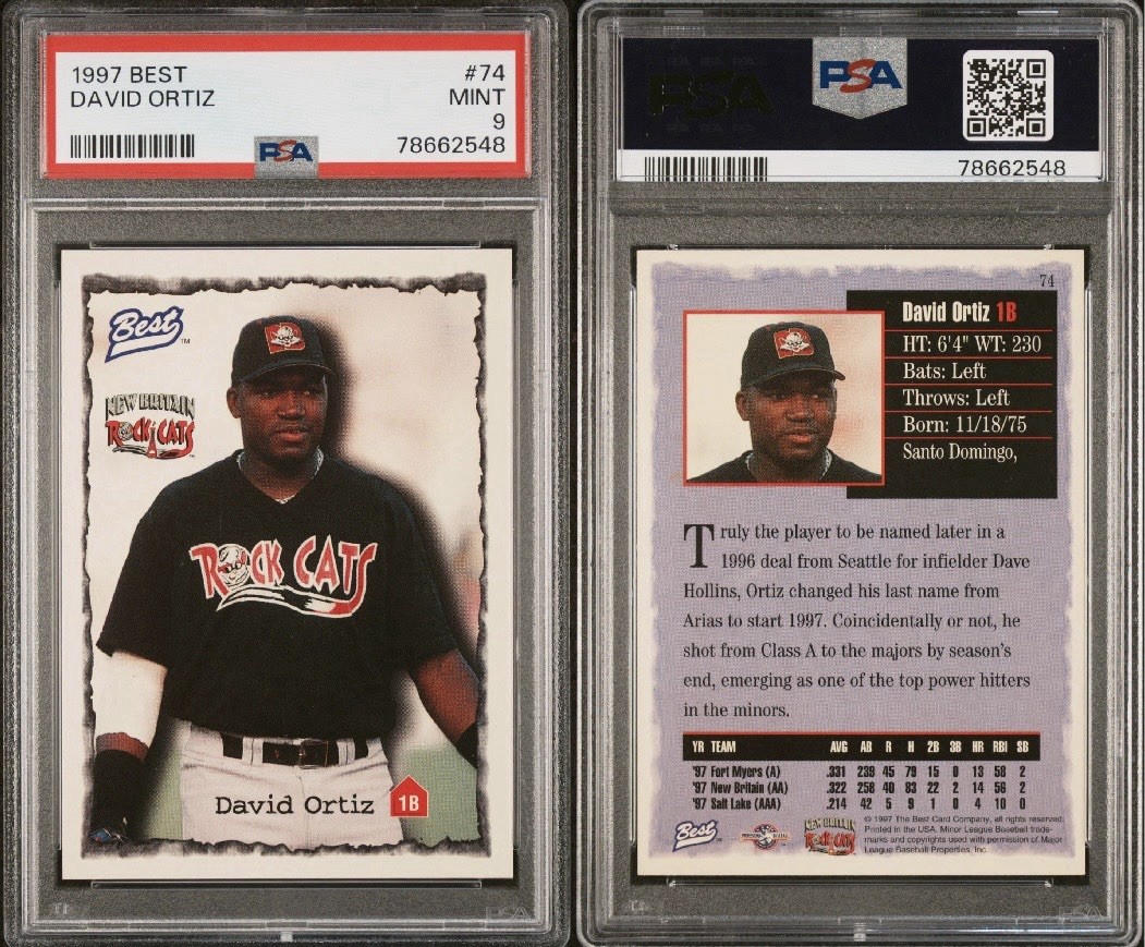 1997 Best David Ortiz #74 PSA 9 Mint Baseball Card, PSA Auth Non-Sport