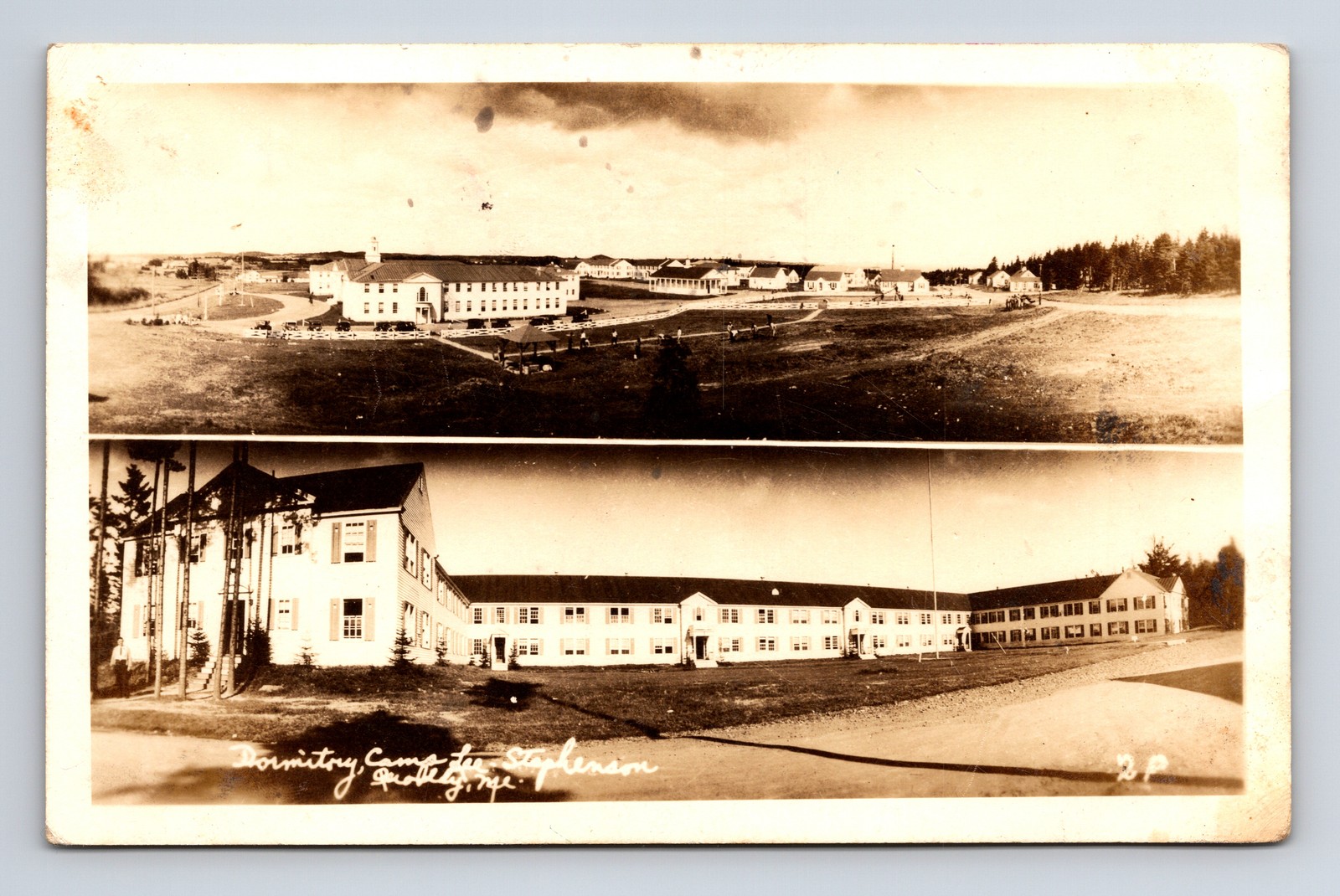 RPPC Multi View Dormitories Camp Lee Stephenson Quoddy Maine ME Postcard