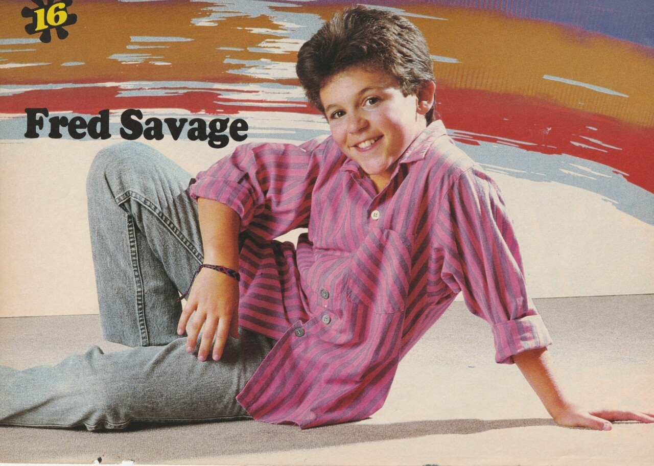 Fred Savage Paula Abdul teen magazine pinup jeans floor hot 16 magazine pink ...