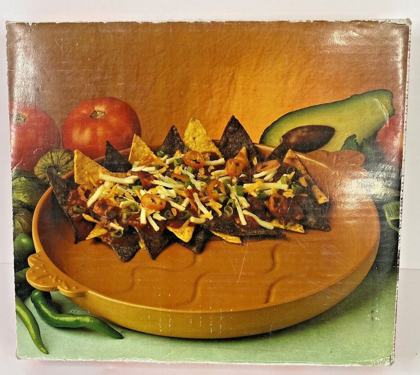 Vintage NEW 1993 Boston Warehouse Salsa Nacho Baker  Terracotta Baking Platter