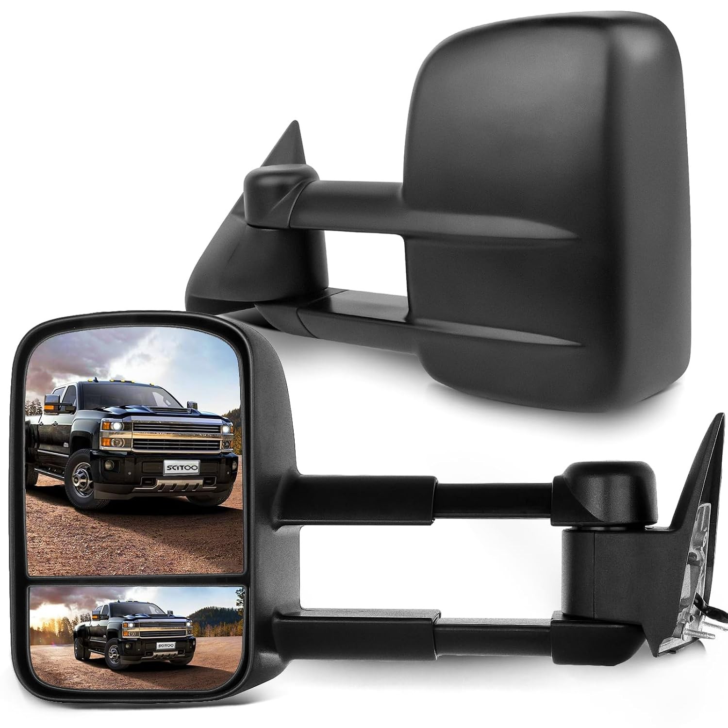 SCITOO Towing Mirrors Compatible For Chevy GMC 1988-1998 Pickup Pair Set