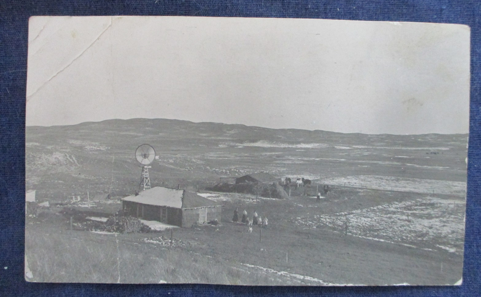 RPPC Wyoming Ranch Sod House & Windmill ca1910 Postcard