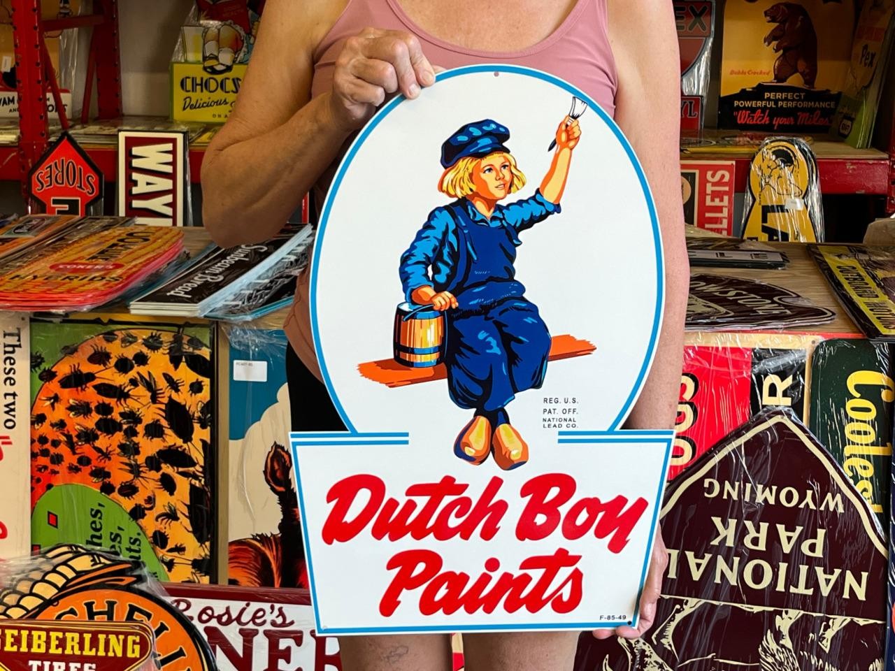 Vintage Style Metal Sign Dutch Boy Paint NOT Porcelain 24x16 Made USA