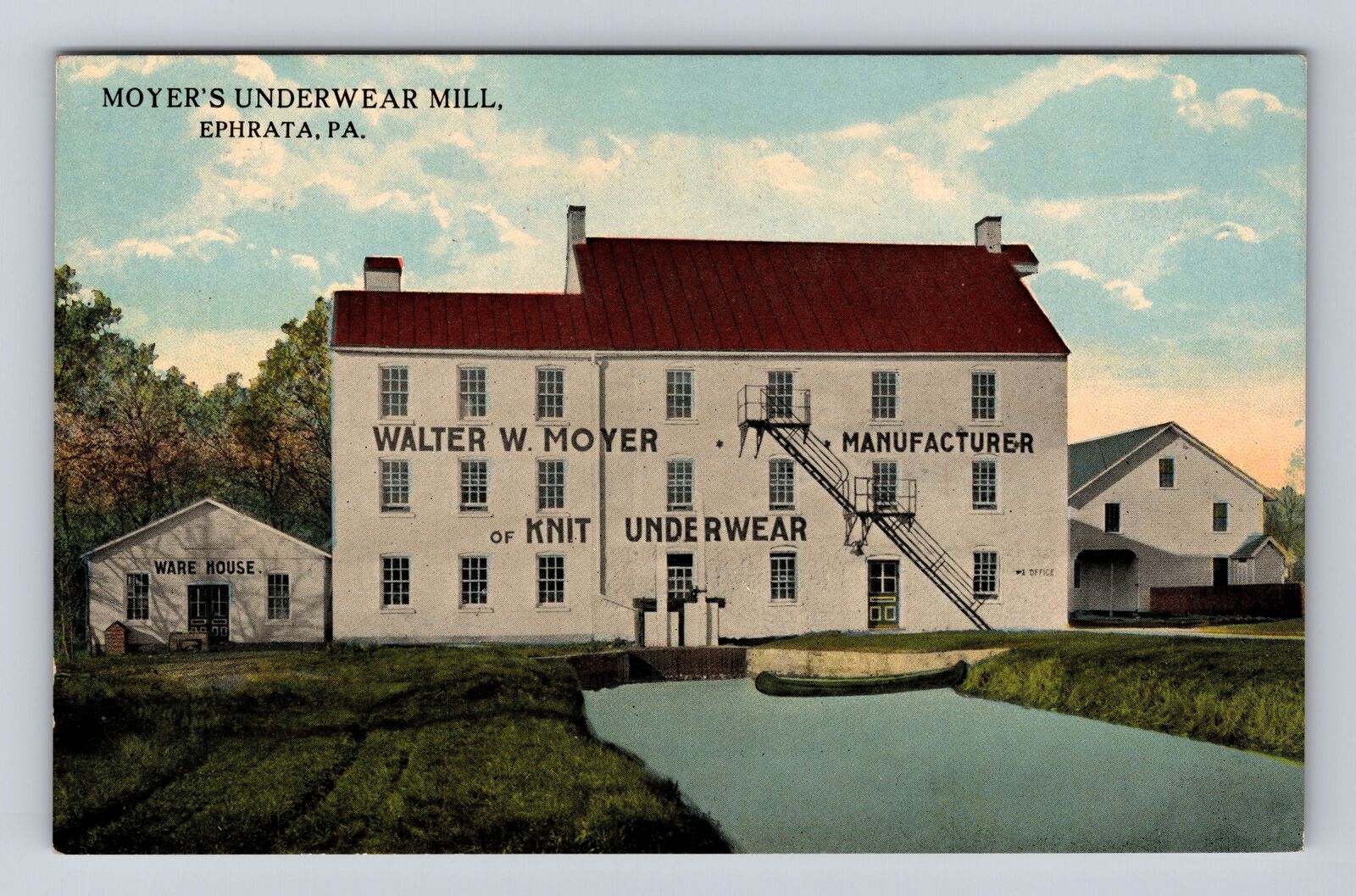 Ephrata PA-Pennsylvania, Moyer\'s Underwear Mill, Textile, Vintage c1910 Postcard