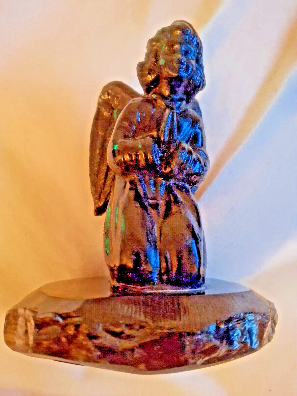 Beautiful Hand Crafted West Virginia Coal Angel Vintage Figurine 6”