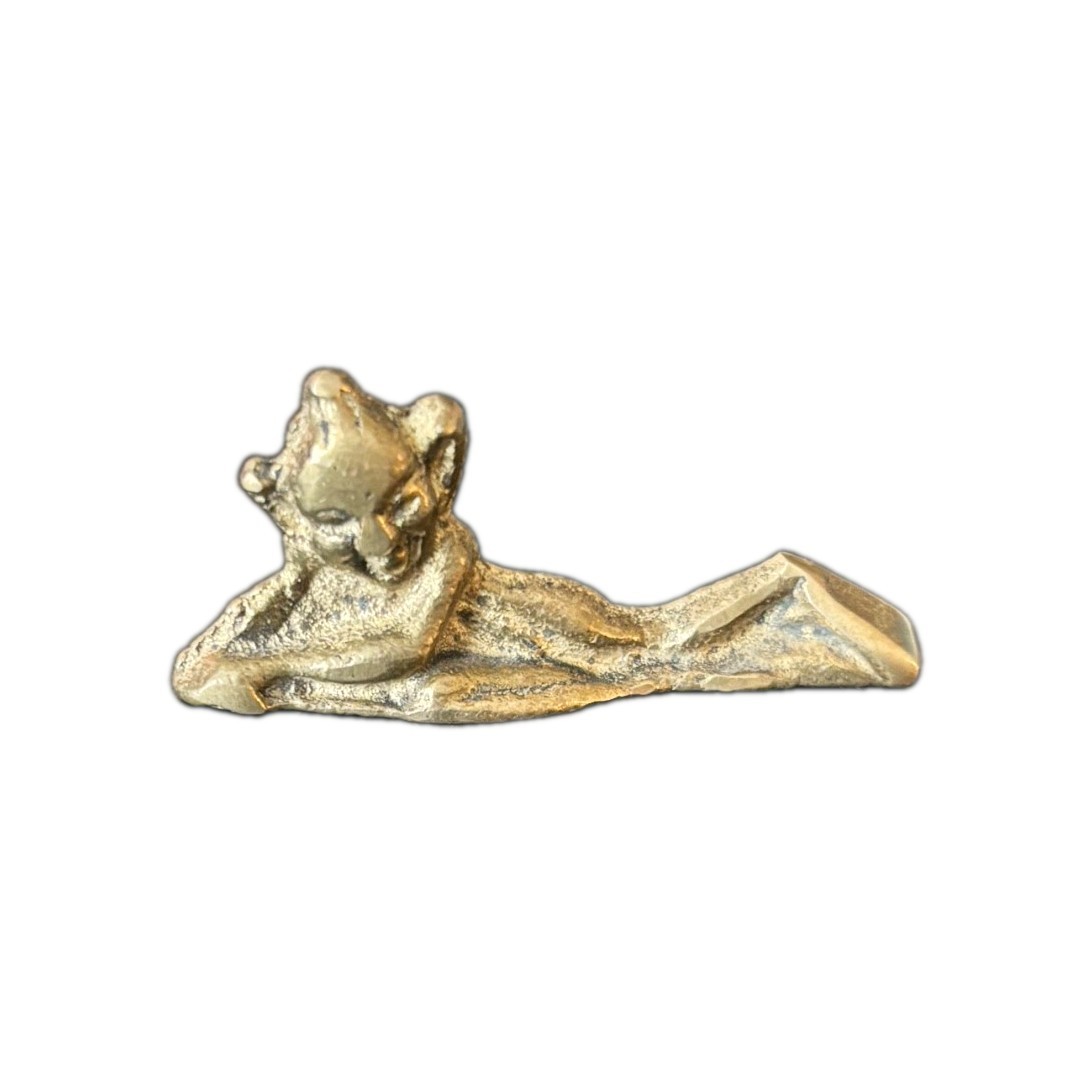 Vintage Small Solid Brass Pixi Imp Elf Figurine Shelf Sitter