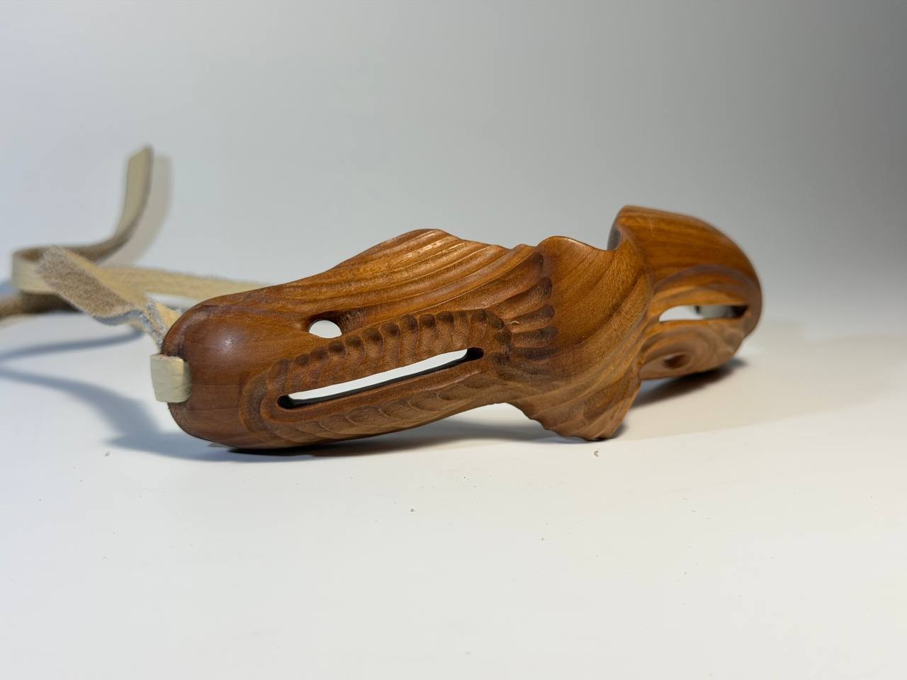 Inuit Wooden Snow Goggles, Eskimo Wood Art, Rustic Alaskan Reproduction #2