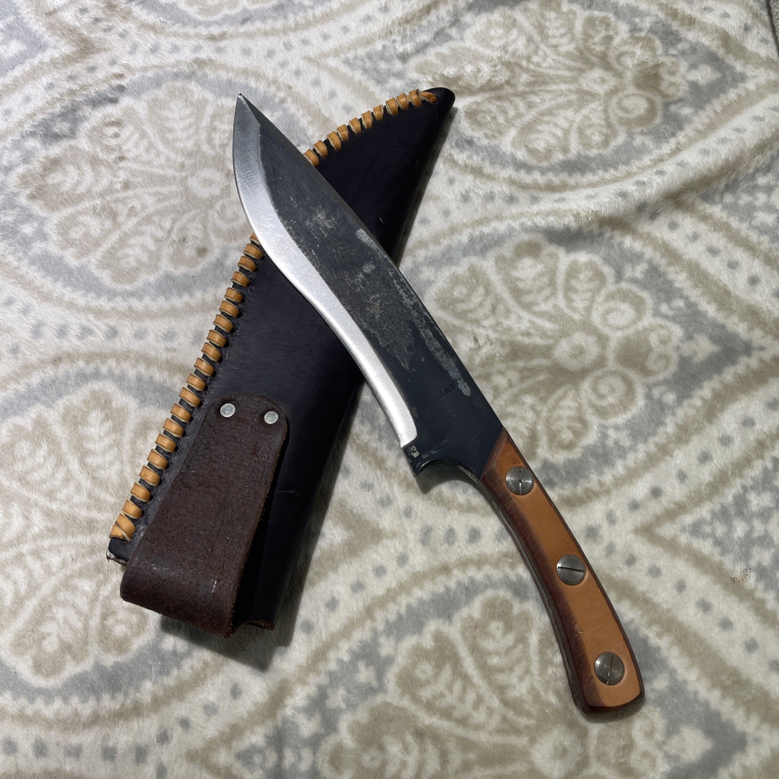 H&B Forge USA Hand Forged High Carbon Steel Ultimate Camp Knife 15\