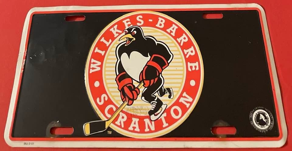 Wilkes Barre Scranton Penguins Hockey Booster License Plate Pennsylvavia