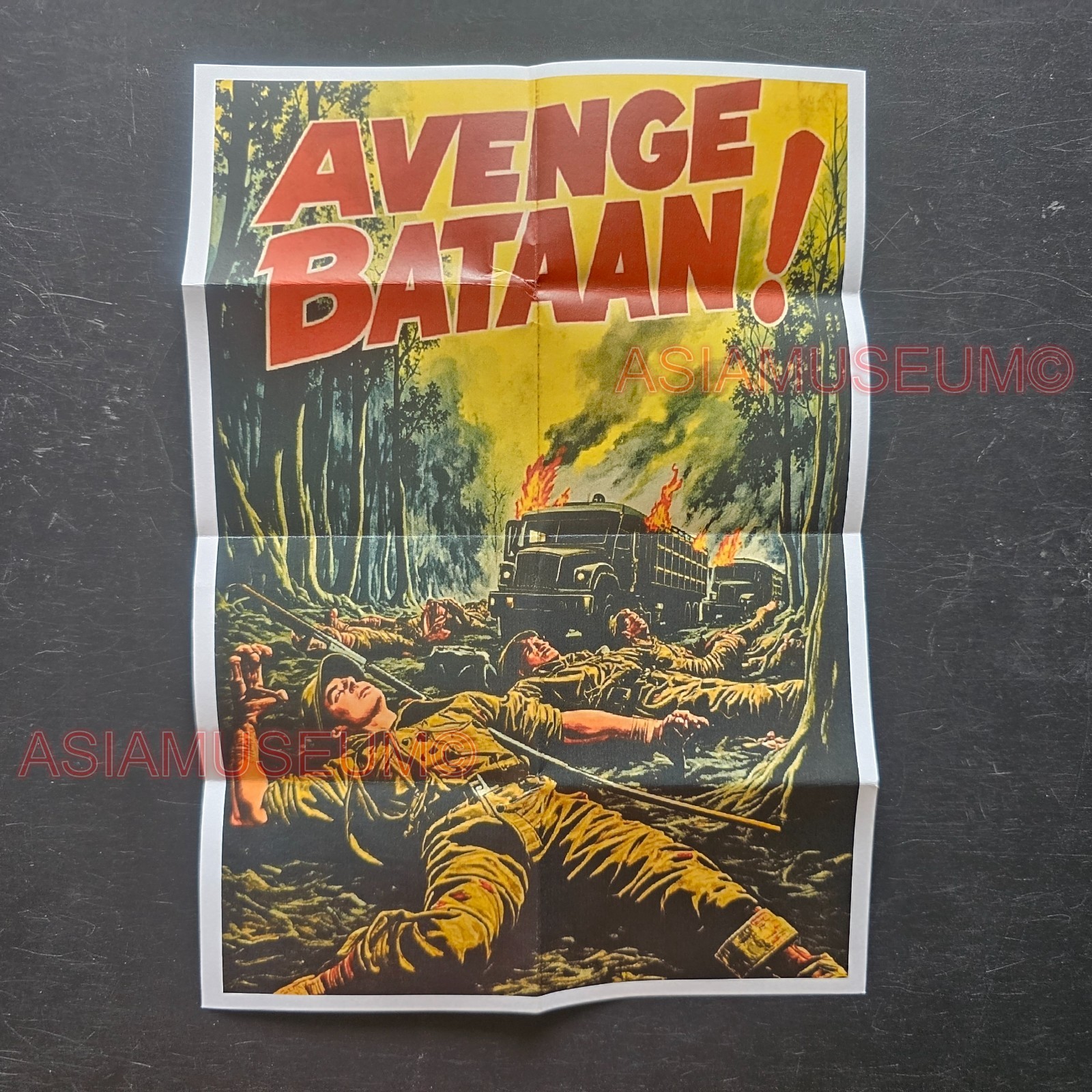 1942 WW2 USA AMERICA AVENGE BATAAN PHILIPPINE PACIFIC WAR PROPAGANDA POSTER K185