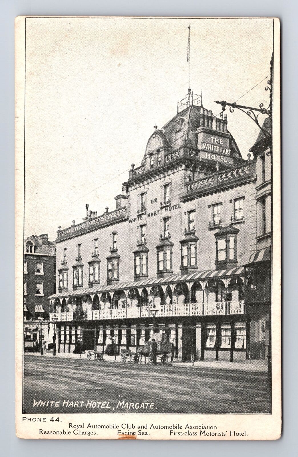 Margate England, White Hart Hotel Advertising, Antique, Vintage Postcard