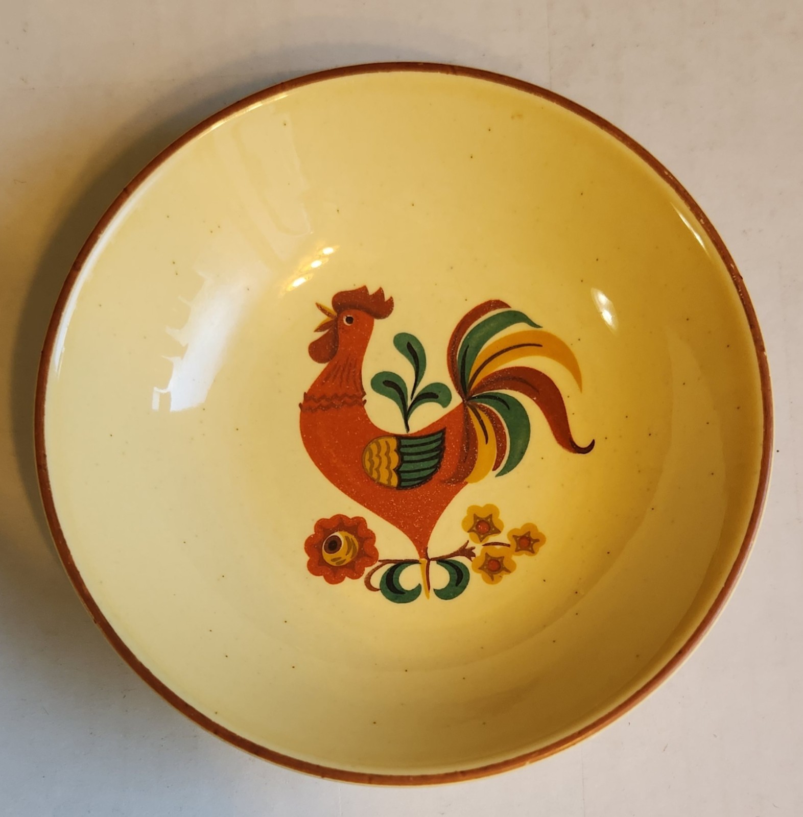 Vintage MCM Taylor Smith Taylor Reveille Rooster Cereal Fruit Bowl 5 In.