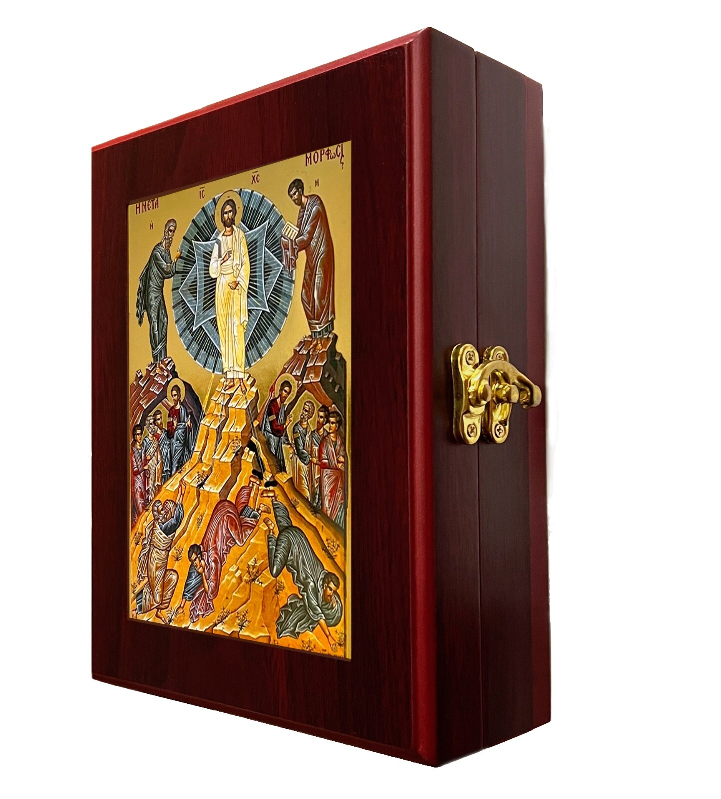 Transfiguration Christ Jesus Saints Gilded WALL TABLE Box Greek Byzantine Icon