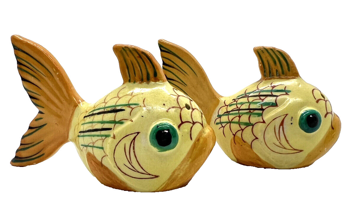 Vintage Ceramic Koi Fish Salt Pepper Shakers Japan