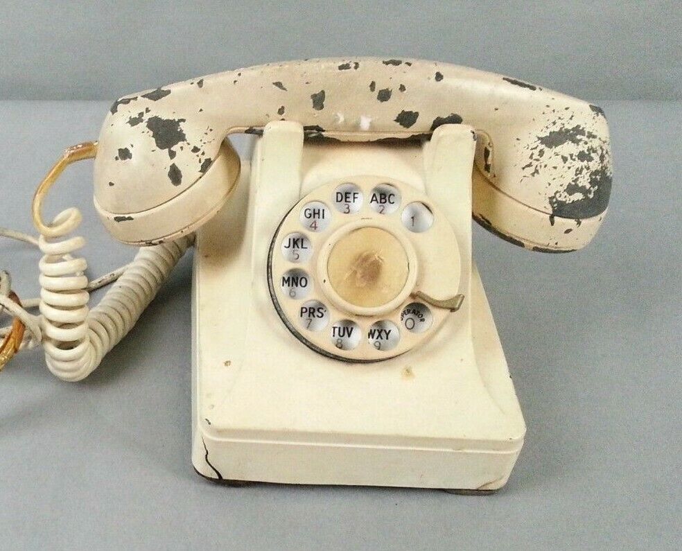Vintage Northern Electric Telephone Phone Made In Canada Cream Color Rotary