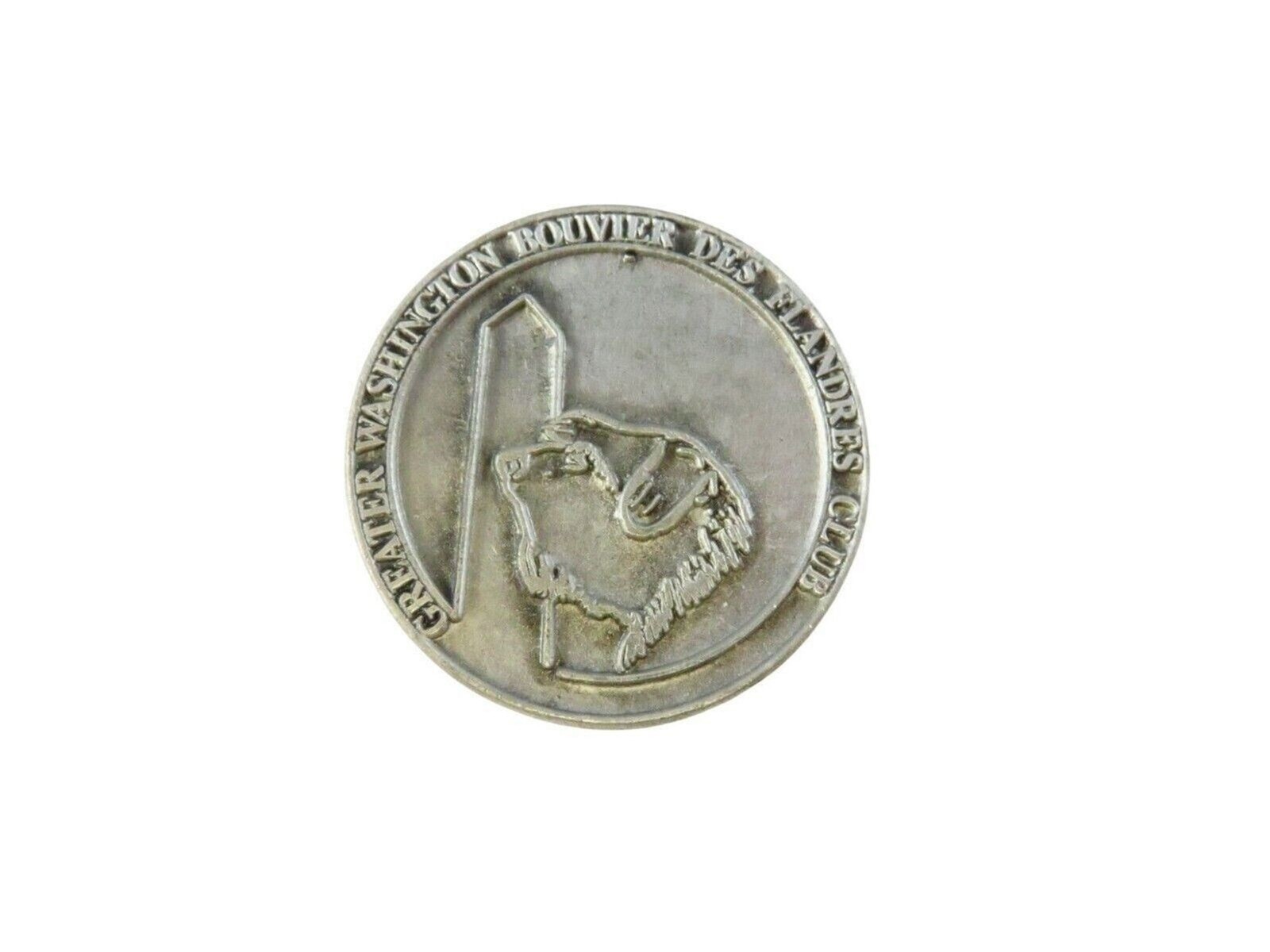 Vintage Greater Washington Bouvier Des Flandres Club Medallion Round Dog Show Aw